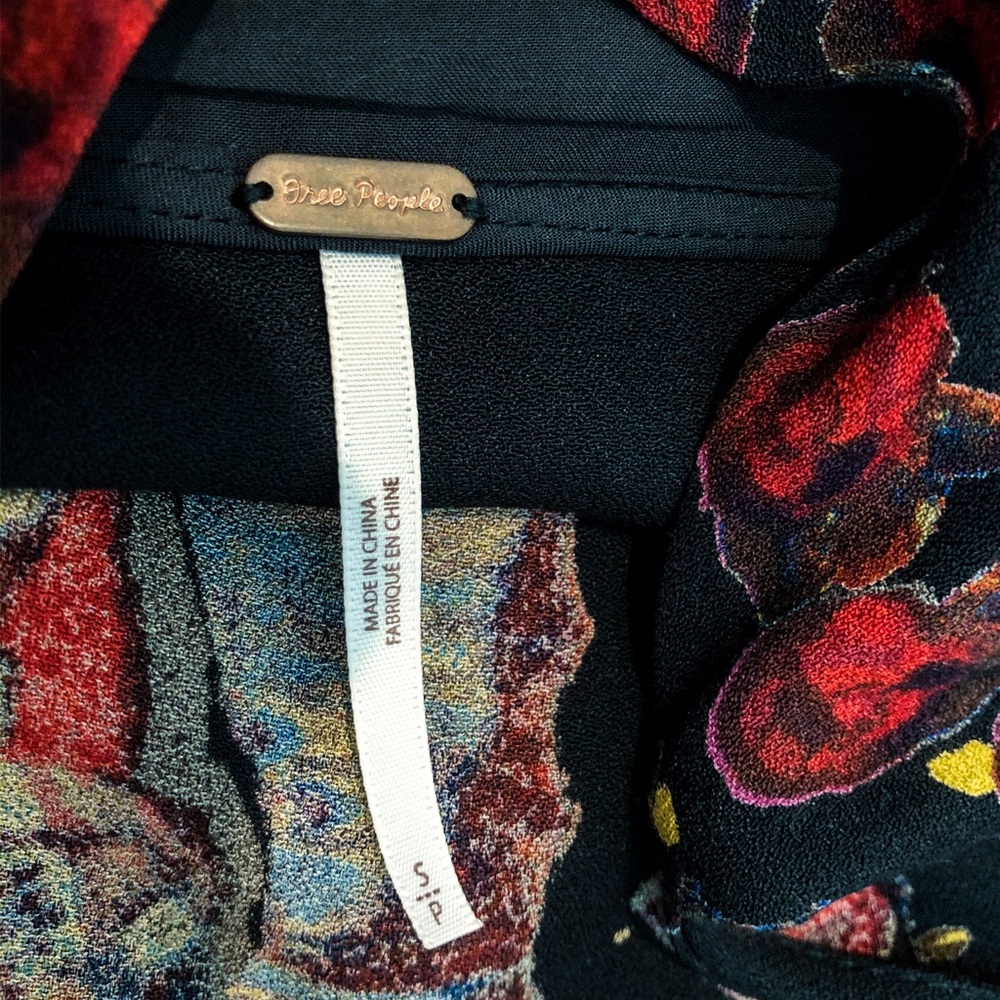 Free People Cut Out Midi Dress - Black/Multi